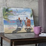 Coppia personalizzata sulla spiaggia Ti amo per sempre Poster da viaggio Pittura senza cornice San Valentino Compleanno Pittura decorativa