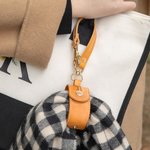 Personalized Leather Shawl Neckerchief Glove Holder with Initial for Her