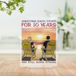 Personalizada Seaside Sunset This Couple on Chairs Placa acrílica Regalo de aniversario Adorno de escritorio