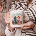 Taza de Cerámica Blanca Personalizada Best Bitches Keeping Each Other Sane Regalos para amigos Asa tipo C