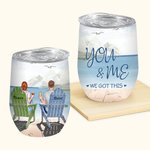 Personalised You And Me Couple Seagulls Love Forever Wine Tumbler Anniversary