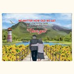 Personalized I Love You Sunflower Old Couple Seagull Poster Frameless Painting Valentine's Day Birthday Room Decoration