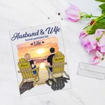 Personalised This Couple on Beach Chairs Design Husband and Wife Travel Partners for Life Acrylic Plaque Valentine's Day Gift House Decorations