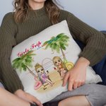 Personalised Girlfriend Friendship Story Seaside Sunset Beach Throw Pillow Cover Birthday Home Decoration