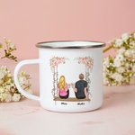 Personlig Tillsammans Sedan Många År Par på Blomstersväng Emaljmugg med Handtag Alla Hjärtans Dag Gåvor