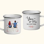 Personlig You and Me We Got This Couple Love Emaljmugg Stark och långvarig Födelsedag Alla hjärtans dag