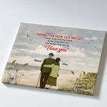 Personalized I Love You Never Stop Seaside Old Couple Poster Frameless Painting Wall Art Print Valentine's Day Birthday