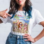 Personifierad Best Besties Coconut Tree Beach Party Car Travel T-shirt Födelsedagspresent Resa