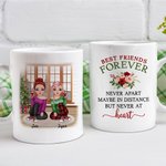 Personalisierte Best Friends Forever Long Distance Friendship White Ceramic Mug Geschenke für BFF