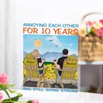 Personalisierte Annoying Each Other Couple auf Stühlen Sonnenblumen Acryl Plaque Paar Geschenk Acryl Dekoration