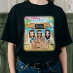 Personalisierte beste Hündinnen Besties feiern Beach Party Urlaub T-Shirt Karneval Sport