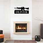 Personlig metallpistolskylt Väggskylt Gun Sign Gun Bullet Sign Present till pappa Heminredning Fars dag present