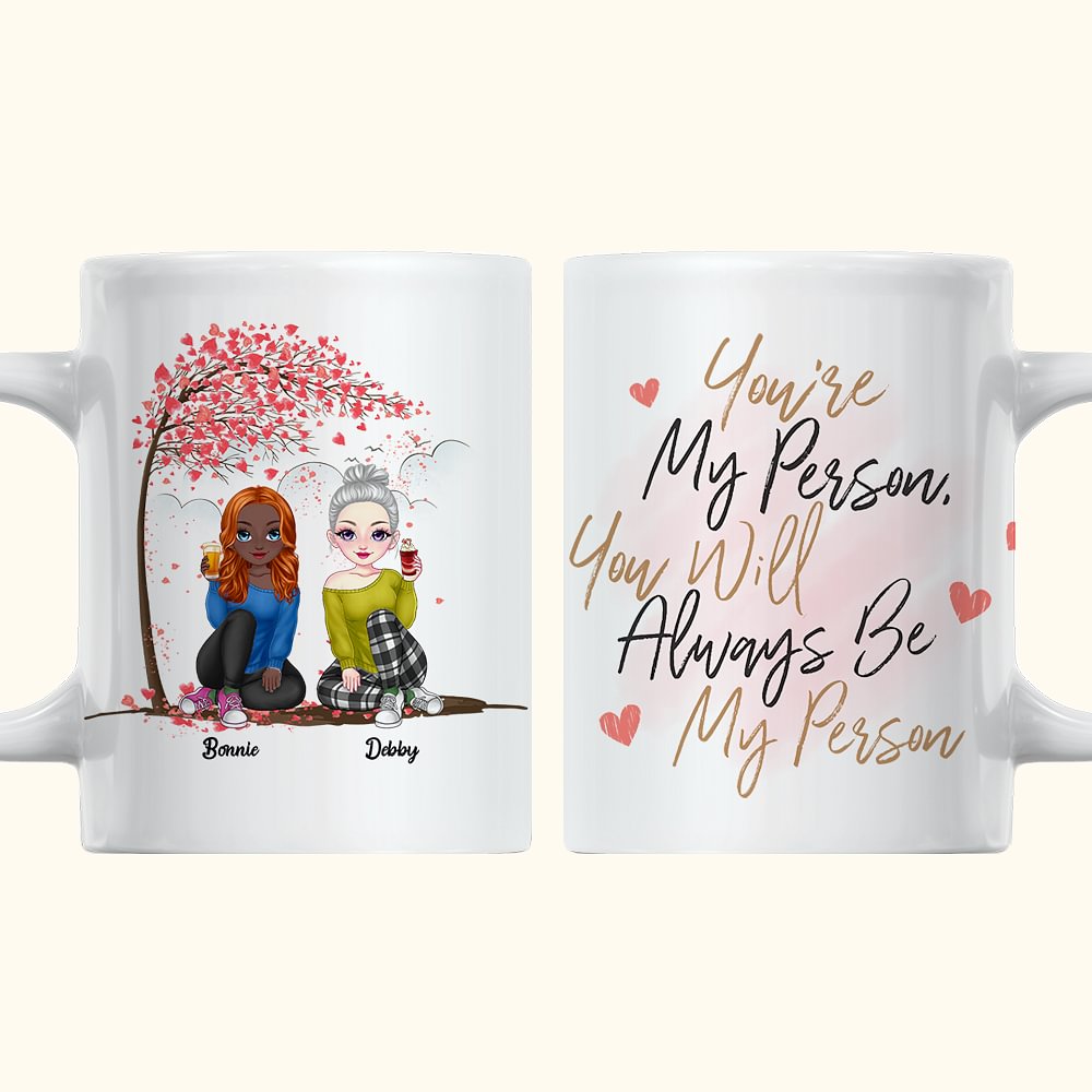 Personnalisé vous serez toujours ma personne arbre de fleurs de cerisier tasse en céramique blanche cadeaux d'amitié pour le bureau et la maison