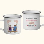 Personalized Husband and Wife Partner for Life Couple on Swing Enamel Mug Long and Durable Valentine's Day Birthday