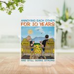 Personalisierte Annoying Each Other Couple auf Stühlen Sonnenblumen Acryl Plaque Paar Geschenk Acryl Dekoration