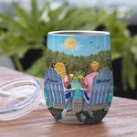 Personalised Couple Husband and Wife Travel Partners for Life Wine Tumbler Anniversary Suitable for Hot and Cold Liquids