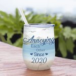 Personalizado Pareja Love Each Other for Many Years Travel Together Vaso de Vino de Nieve Aniversario Apto para Líquidos Fríos y Calientes