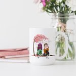 La vie est meilleure personnalisée avec une tasse en céramique blanche Bestie Cherry Blossom Tree Cadeaux Bestie pour les femmes pour le bureau et la 