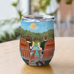 Coppia personalizzata Amore per sempre Lago e Foresta Bicchiere da vino Compleanno Facile da pulire