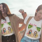 Personalisiertes Freund-Freundschafts-Küsten-Ferien-Party-T-Shirt Geburtstagsgeschenk