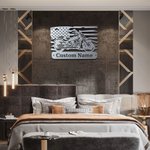Personalizada Motocicleta Arte de la Pared de Metal Arte Biker EE.UU. Bandera Regalo para los motociclistas