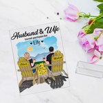 Personalized This Couple on Beach Chairs and Sunflower Design Acrylic Plaque Anniversary Gift Acrylic Decoration