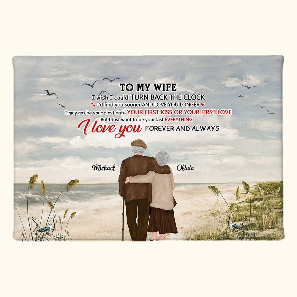 Personnalisé je t'aime pour toujours bord de mer Couple oiseau affiche sans cadre peinture saint valentin noël décoration murale