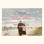 Personalizzato I Love You Forever Seaside Bird Couple Poster Frameless Painting Valentine's Day Christmas Wall Decor