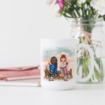 Taza de Cerámica Blanca Personalizada Best Bitches Keeping Each Other Sane Regalos para amigos Asa tipo C