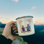 Personalized Husband and Wife Partner for Life Couple on Swing Enamel Mug Long and Durable Valentine's Day Birthday