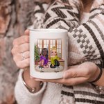 Personalized Besties Sister Best Friends Friendship Celebration White Ceramic Mug Dishwasher and Microwave Safe