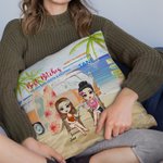 Personalisierte Surf Summer Landscape Seaside Best Friends Sisters Überwurf Kissenbezug Jubiläum Schlafzimmer Dekor