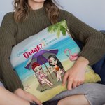 Personalizzato ragazze Besties sorelle estate spiaggia bere Throw Pillow Cover migliore amico regalo Sofa Decor