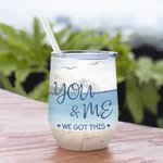 Personalised You And Me Couple Seagulls Love Forever Wine Tumbler Anniversary