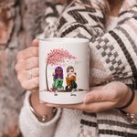 La vie est meilleure personnalisée avec une tasse en céramique blanche Bestie Cherry Blossom Tree Cadeaux Bestie pour les femmes pour le bureau et la 