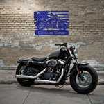 Personalizada Motocicleta Arte de la Pared de Metal Arte Biker EE.UU. Bandera Regalo para los motociclistas