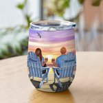 Personalized Couple Husband and Wife Travel Partners for Life Wine Tumbler Valentine's Day Easy to Clean