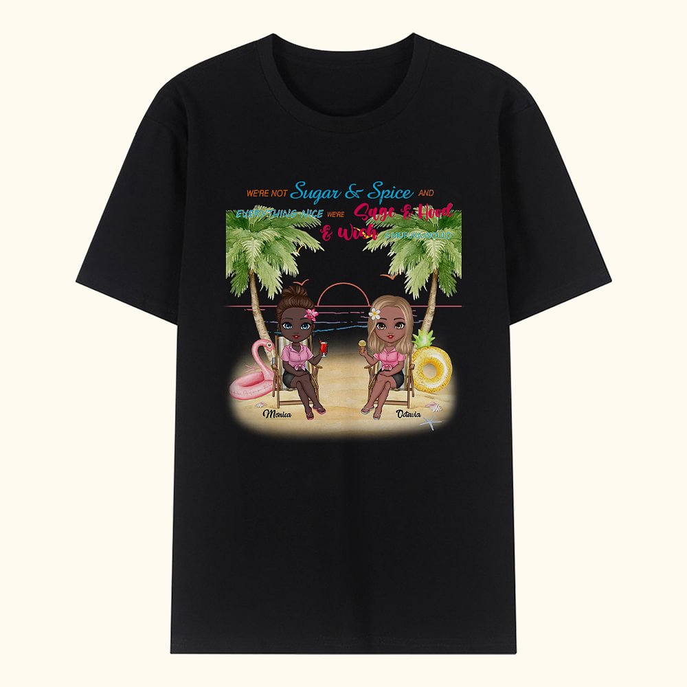 T-shirt personnalisé Besties Sisters Best Friends Women Girl Amitié Cadeau d'anniversaire Sport