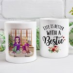 Personalized Life is Better with Besties White Ceramic Mug Friendship Gift 11oz or 15oz