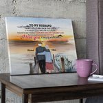 Personalized I Love You Forever to My Husband Old Couple Sunset Poster Frameless Painting Wall Decor Anniversary Valentine's Day