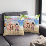 Personalisierte Surf Summer Landscape Seaside Best Friends Sisters Überwurf Kissenbezug Jubiläum Schlafzimmer Dekor
