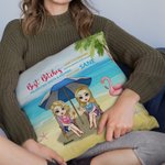 Personalizado Best Friends Travel Together Keep Love Seaside Throw Pillow Cover Best Friend Gift Sofa Decor