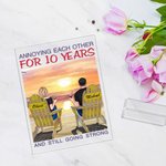 Personalizada Seaside Sunset This Couple on Chairs Placa acrílica Regalo de aniversario Adorno de escritorio