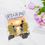 Personalized Seaside Sunset This Couple on Beach Chairs Design Acrylic Plaque Anniversary Gift Acrylic Decoration