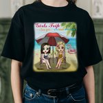 Personalisierte Mädchen-Reise-Strand-Reise-Freund Besties-Sommerferien-T-Shirt Freund-tägliche Abnutzung