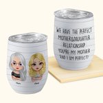 Vaso de Vino Personalizado We're Perfect Mother and Daughter Love Declaration Regalo para el Día de la Madre 12oz