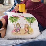Personalised Girlfriend Friendship Story Seaside Sunset Beach Throw Pillow Cover Birthday Home Decoration