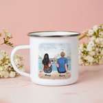 Personalised Together for Years Seaside Couple Vacation Travel Enamel Mug Strong Durable Valentine's Day Birthday
