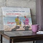 Personalized I Love You Forever First Love Couple on Chairs Poster Frameless Painting Anniversary Gift Home Decoration