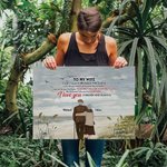 Personalizzato I Love You Forever Seaside Bird Couple Poster Frameless Painting Valentine's Day Christmas Wall Decor